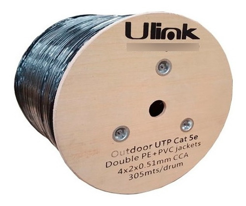 Cable Utp Exterior Cat5e Doble Chaqueta De Pvc 305mts