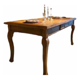 Mesa Provençal Madeira Maciça Luís Xv120x80 Com Gaveta