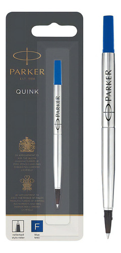 Repuesto Pluma Roller Ball Parker Bolígrafo Punto Fino Negro Color De La Tinta Azul