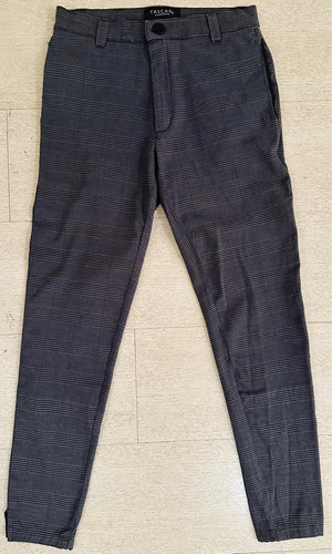 Pantalón Tascani Penny Gris Escoces Slim Fit Elastizado