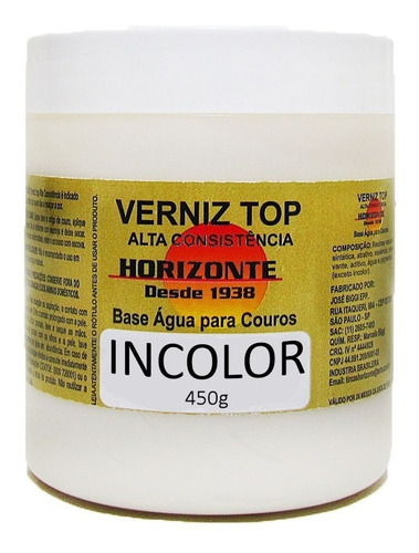 Verniz Top Couro Incolor Cera Creme Pasta Sapato Bota 450g