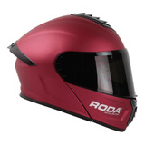 Casco Roda Pilot Rojo Metal Mica Humo Repuesto Transparente 