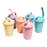 Vasos Milkshake Souvenirs Con Tirita Pastel X 50 Unidades