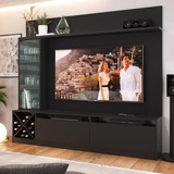 Rack Com Painel Tv 60  Multimóveis Cr25135 Preto