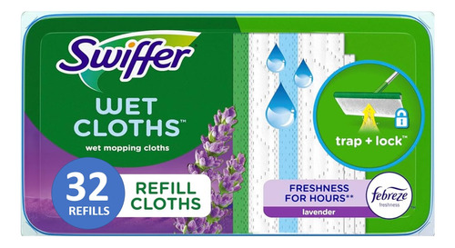 Swiffer Repuesto Para Mop Lavender Wet Cloths 32 Ct Import