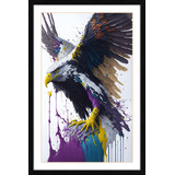 Quadro Decorativo Artístico 90x60 Figuras Moldura Virtual 3d Cor Img03 Armação Preto Paspatur