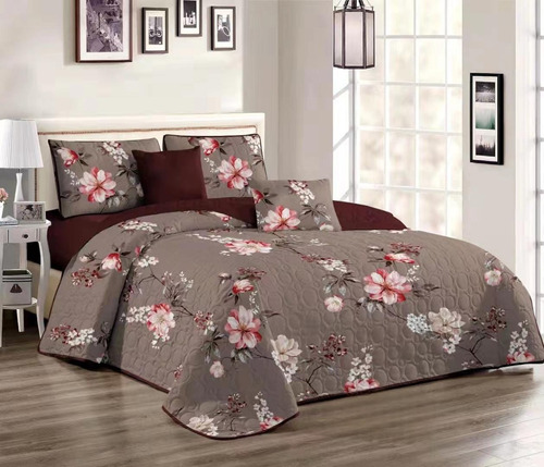 Cubrecama Tipo Quilt De Verano King Cafe 748