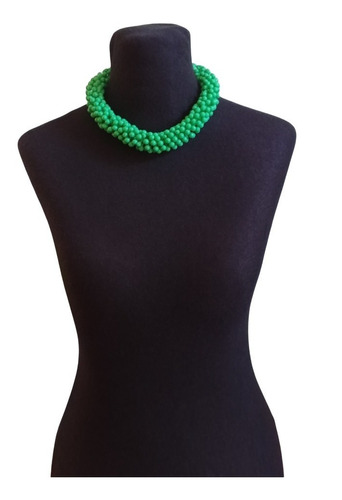 Collar Bijouterie Gargantilla Vintage D Acrílico Verde Único