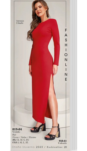 Vestido Cklass 019-04 Rojo  Outlet/saldos Mchn