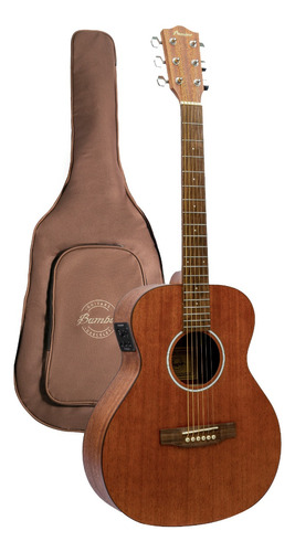 Guitarra Ga-38-maho-st-q Bamboo Tapa Maciza + Fishman +funda