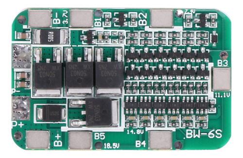 Placa De Protección De Cargador Bms Pcb 6s 15a 24v Para 6 18