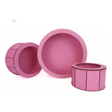 Nicho Decorativo Redondo Mdf Kit 3 Peças P M G Rosa Promoção