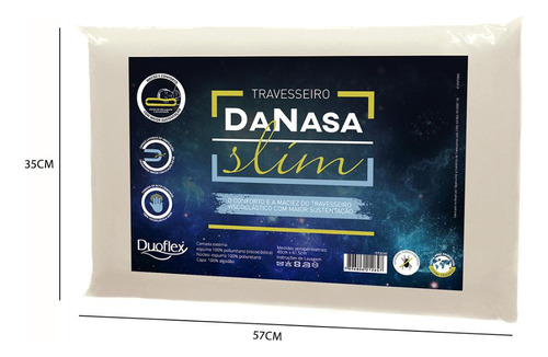 Travesseiro Nasa Slim Espuma 100% Poliuretano 40x61 Duoflex Cor Branco