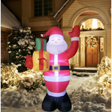 Muñeca Inflable Led Con Decoración Navideña De Papá Noel, 1,