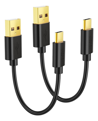 Cablecreation [paquete De 2 Cables Cortos Usb A Usb C De 6 P