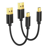 Cablecreation [paquete De 2 Cables Cortos Usb A Usb C De 6 P