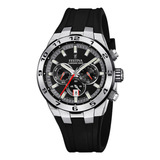 Reloj Festina Hombre Chrono Bike 2024 Caucho Negro F20671.6 Bisel Plateado