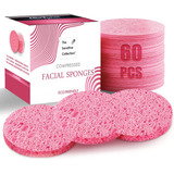 60 Esponjas Faciales Comprimidas, 100 % Naturales De Spa Cos