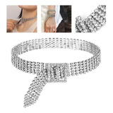 Gargantilla Cristales Sexy Choker Moda Collar Plata Fiesta