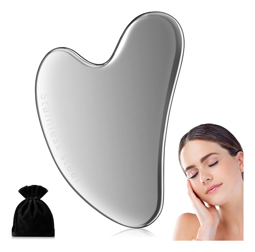 Auruza Gua Sha - Herramienta Facial De Acero Inoxidable Guas