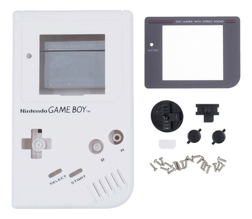 Carcasa Para Game Boy Dmg Color Solido Blanco