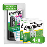 Cargador Universal Pilas Energizer + 4 Pilas Recargables Aa