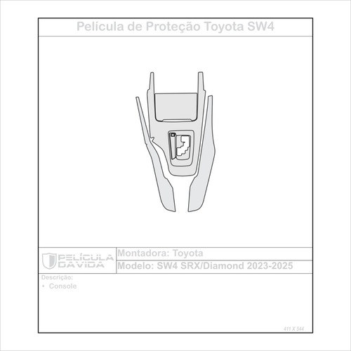 Película Proteção Ppf Console Brilho Sw4 Srx/diamond 2023/25