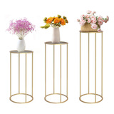 Chamvis Soporte Para Plantas De Metal Dorado, 3 Soportes De