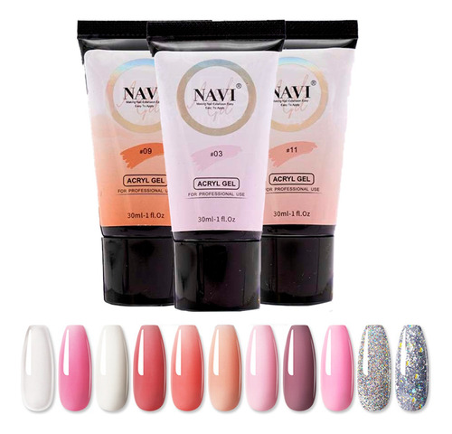 Polygel Acryl Gel Navi Gelificadas 30g Uv Led Uñas Esculpida