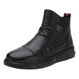 Hombres Casual Zapatos De Cuero De Lujo Chelsea Botas