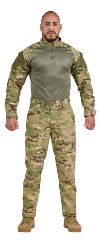 Farda Camisa Multicam Combat Shirt + Calça Masculina Tática