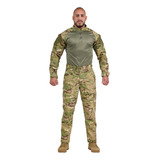 Farda Camisa Multicam Combat Shirt + Calça Masculina Tática