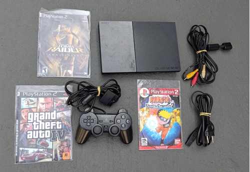 Ps2 Slim Sony + Controle Original Desbloq Scph 90006