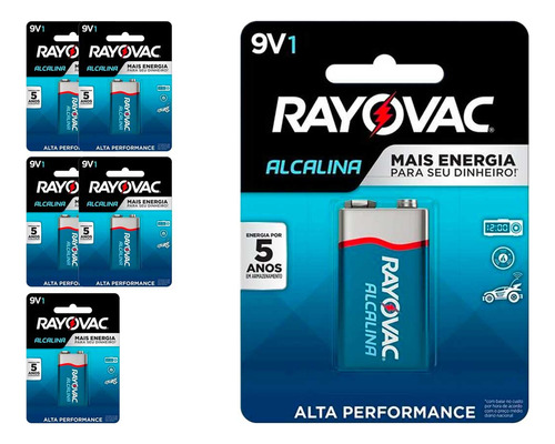 6 Baterias Alcalinas Rayovac 9v