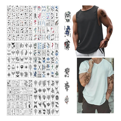 Welago® 180 Tatuajes Temporales para Adultos y Niños, Tattoo Falso Negro para Brazo, Cuerpo, Fiestas, Seguro y Realista, Diseños Únicos de Moda, Fácil Aplicación | MercadoLibre