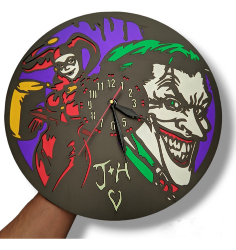 Reloj Pared Batman Joker Y Harley Quinn Personalizado Regalo