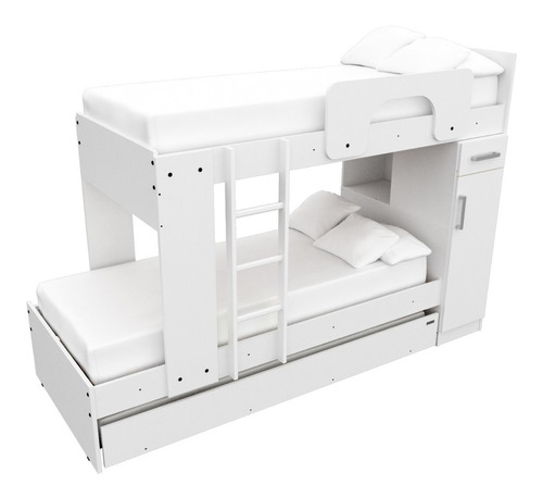 Cama Cucheta Marinera Triple Gabinete Blanco 56155 Demuebles