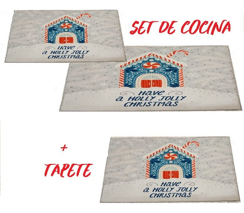 Pack De Dos Alfombras De Cocina Mas Un Tapete Para Puerta 