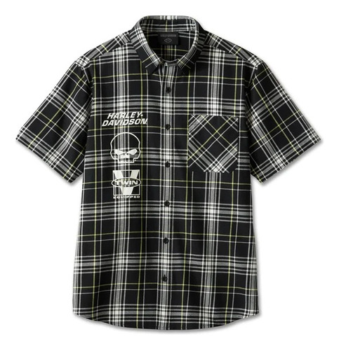 Camisa Harley-davidson Willie G Skull A Cuadros.