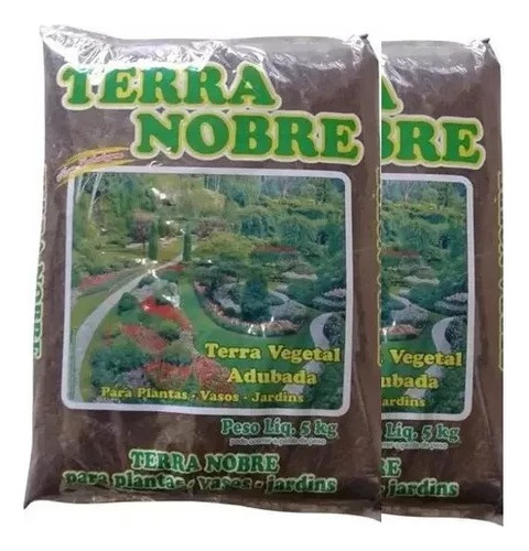 Terra Nobre Adubada  Para Vaso E Jardim 10kg Vai 2 Sacos 5kg