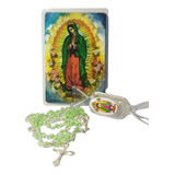 Collar Rosario Caramelo Virgen Niña Guadalupe +bolsa Oración
