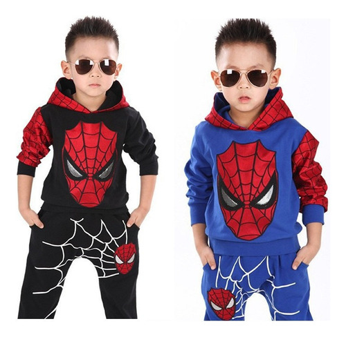 Conjunto Con Suéter Con Capucha De Spider-man Para Niños