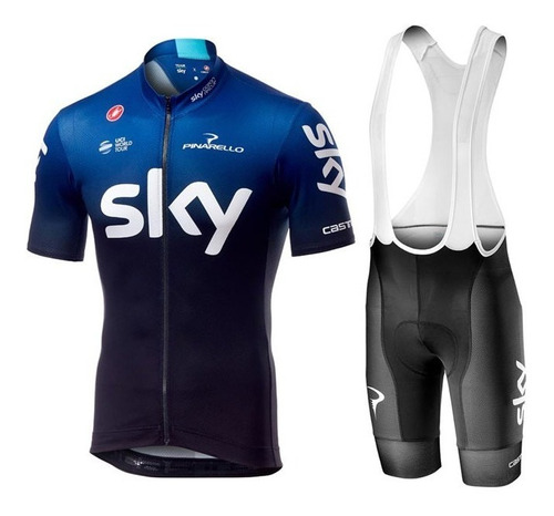 Tricota Mas Calza Ciclismo Sky 2019- Envio Gratis