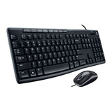 Kit Teclado Y Mouse Logitech Mk200 Conexion Alambrico Color 