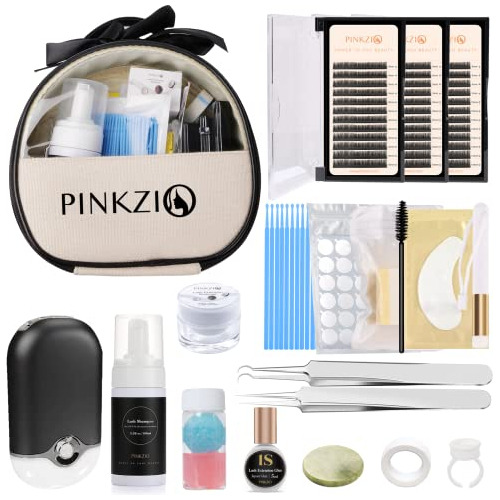 Pinkzio - Kit Profesional De Extensiones De Pestañas Sintéti