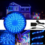 Luces De Navidad Y Decorativas Dosyu Dy-ice200l-mt-3c 10m De Largo 110v - Azul Con Cable Negro