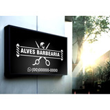 Placa Barbearia De Acm  Fachada 1.90mtx60cm C/iluminacao