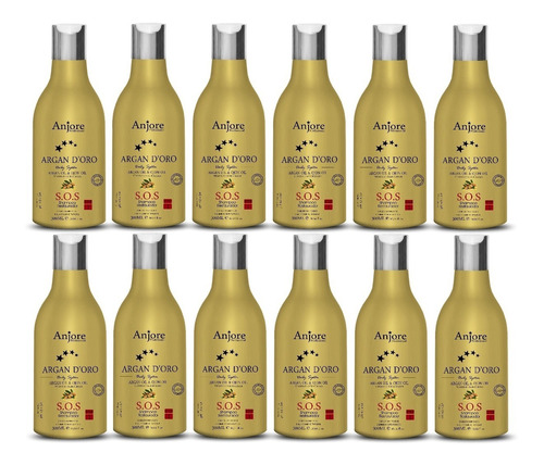 12 Shampoo Sos 300ml Óleo Argan Ojon Anjore Atacado