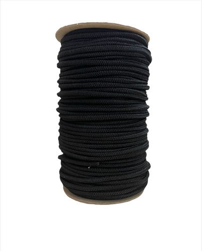 Soga Elastica Tejida 5mm X 100 Metros Tensor Gancho Negra