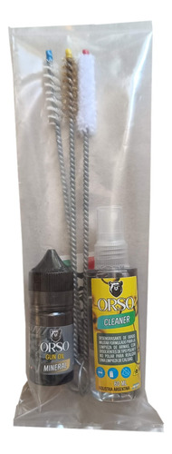 Kit Limpieza Armas Orso Baquetas 9mm + Limpiador + Aceite